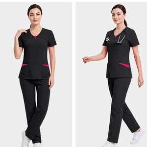 42337 Ensembles de Blouses Médicales Personnalisées ; Uniformes Médicaux Style <span class=keywords><strong>Col</strong></span> <span class=keywords><strong>Mao</strong></span>, Blouses en Chiffon pour Femme, Tenue Élégante - Product Image 1