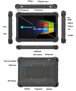 Tốt nhất bán 12.6 "công nghiệp PC Win10 win11 N5100 4 gam/5 gam gồ ghề máy tính bảng với NFC 2D mã vạch RFID & Vân tay gồ ghề Tablet PC - Product Image 6