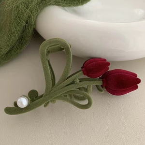 Pinza de Pelo con Diseño Creativo en Forma de Tulipán Rojo 2026, Pinza de Pelo Simple y Ligera de Lujo para Chicas, Pinzas de Pelo Modernas al por Mayor - Product Image 5