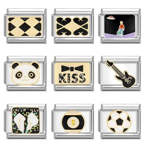 Pulsera de módulo italiano hecha a mano, joyería creativa DIY, dijes negros mágicos, accesorio de moda, artesanía personalizada - Product Image 5