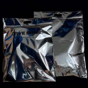 Shiny Aluminum Foil Silver Mailer With Handle Custom Printed Logo Silver Envelopes Self Seal <b>Postal</b> Mailer - Product Image 4