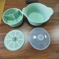 Pot à vapeur en silicone pour micro-ondes, pour légumes, poisson, aliments pour bébés et aliments sains à faible teneur en sucre, compatible four et lave-vaisselle