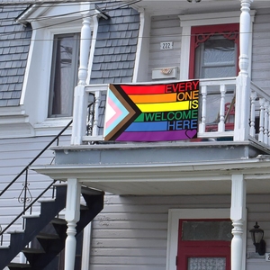 Bandera <span class=keywords><strong>del</strong></span> Orgullo Progresista, Todos son Bienvenidos Aquí, 3x5 Pies, Bandera Inclusiva LGBTQ, OEM ODM - Product Image 3