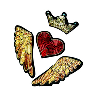 Badges en fil de bullion brodés à la main avec feuille d'or, design le plus récent, pour vêtements, logo de marque, patchs