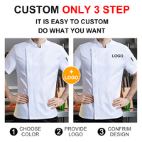 Manteau de chef exécutif Manteau de chef gris Uniforme de restaurant Serveur Veste de chef à manches courtes