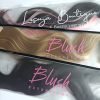 Sacs d'emballage en PVC plastique personnalisés de luxe avec logo pour extensions de cheveux, sacs à fermeture éclair imprimés pour emballages de perruques longues