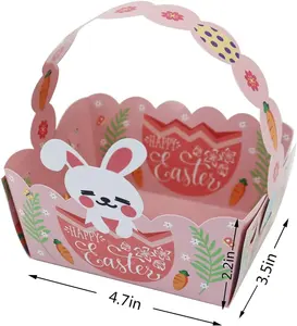 Easter Bunny Paper Gift Bag Party Decorations Sweet Easter Eggs Candy Box Packaging Bags Happy Easter Party Supplies