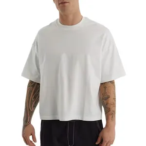 ODM 250 GSM 100 Cotton Plain Short Sleeve Oversized Mens Thick Tshirt Heavyweight Blank Custom Logo T Shirt For Men