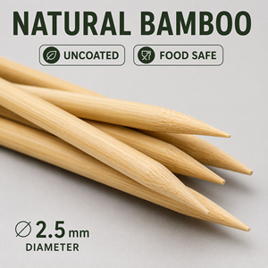 200 Palillos de Bambú de 6 Pulgadas para Aperitivos, Frutas, Kebabs, Cócteles y Bebidas, Hechos en China - Product Image 5
