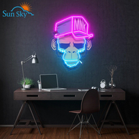 Enseignes néon acryliques personnalisées avec logo LED imprimé UV, design gratuit, thème cosmique et anime, pour magasins, salons et décoration commerciale