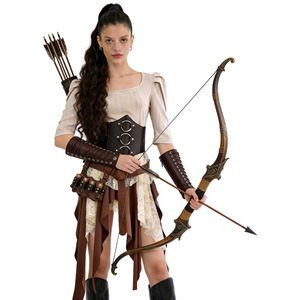 Ensemble de costumes de cosplay de pirate médiéval avec cape et corset pour femmes, tenue de jeu de rôle pour Halloween - Product Image 3