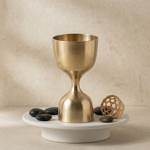 Jigger à double face en acier inoxydable doré Sovereign, outil de mesure de précision pour cocktails, au design élégant et pour une distribution équilibrée - Product Image 1