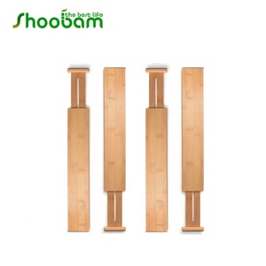 Organiseurs de tiroirs extensibles en <span class=keywords><strong>bambou</strong></span> réglables avec ressort, séparateurs de 17 à 22 pouces avec inserts, séparateur d'ustensiles de cuisine et de couverts - Product Image 4