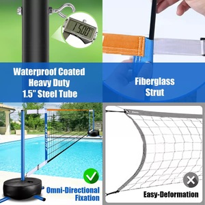 Red de Voleibol Ajustable para Piscina de 15 a 25 Pies, Soporte Flotante Portátil de 3 Pies de Altura para Juego de Voleibol Acuático - Product Image 4