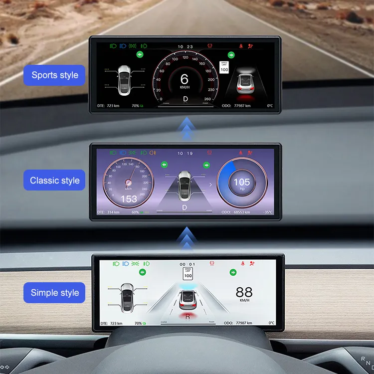 Gadget auto 2023 tesla display "quadro strumenti digitale universale per tesla modello 3 y pantalla para auto