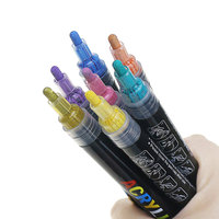 BECOL Vente en gros de marqueurs de peinture acrylique 12 couleurs, marqueur permanent pour céramique, roche, verre, porcelaine, tasse, bois, tissu, toile