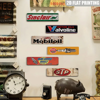 Letreros de metal rústicos con diseño de aceite de motor y bujías, arte de pared para la cueva del hombre y el taller