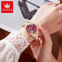 Montre de luxe automatique pour femme en céramique et cuir Hangzhou 6656 avec note musicale - Cadeau