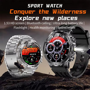 Montre connectée de sport AK92 pour hommes avec lampe de poche, plus de 100 modes sportifs, étanche IP68, boussole, surveillance de la fréquence cardiaque et de la santé - Product Image 3