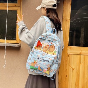 Sac à dos Capybara mignon grande capacité, respirant, en nylon ultra-léger, pour étudiants, <span class=keywords><strong>cartable</strong></span> de rentrée scolaire pour femmes et filles - Product Image 3