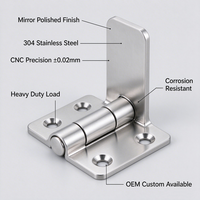 Support de Charnière en Acier Inoxydable 304 Poli Usiné CNC sur Mesure, Quincaillerie de Porte Industrielle Marine Robuste OEM