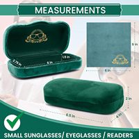 Étui à lunettes en métal rigide velours avec design rectangulaire et chiffon de nettoyage de couleur assortie, logo personnalisé en feuille d'or disponible