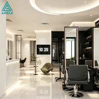 Comptoir de Barbier Moderne Personnalisé en Gros pour Salon de Coiffure, Mobilier de Luxe pour Vitrine et Showroom