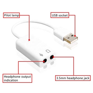 Xput OEM barato blanco 2,0 Canal Virtual 7,1 USB <span class=keywords><strong>externa</strong></span> <span class=keywords><strong>tarjeta</strong></span> <span class=keywords><strong>de</strong></span> <span class=keywords><strong>sonido</strong></span> <span class=keywords><strong>de</strong></span> Audio USB a Jack 3,5 MM <span class=keywords><strong>tarjeta</strong></span> <span class=keywords><strong>de</strong></span> <span class=keywords><strong>sonido</strong></span> - Product Image 2