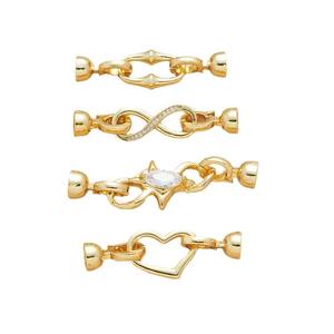 ตัวล็อกสร้อยคอแบบฝังสีสันสดใสคุณภาพสูง รูปทรงกลม/หัวใจ/ดอกไม้ ตัวล็อกกำไลข้อมือ อุปกรณ์ตกแต่งเครื่องประดับ DIY - Product Image 5