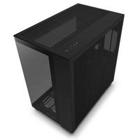 Boîtier de jeu PC H9 Flow Black RGB Mid Tower-Haut débit d'air, verre trempé, prise en charge ATX/MATX