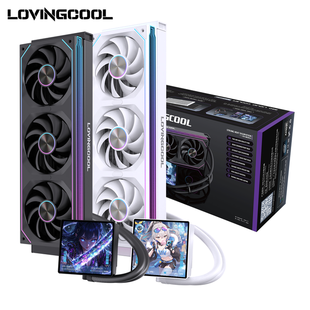 LOVINGCOOL ARGB Liquid CPU Cooler 360mm Water Cooling TDP 295W Ceramic Bearing Copper Aluminum Heatsink for AM4 AM5 Intel