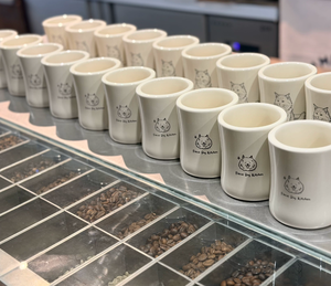 Custom Waist-Contoured Porcelain <b>Mug</b> in Red White Black & Cream | Eco-Friendly BPA Free Logo Customizable Gift Cup - Product Image 3