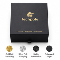 Boîte à parfum magnétique de luxe personnalisée avec insert en mousse EVA, estampage à chaud en feuille d'or, emballage de parfum en papier rigide pour marque