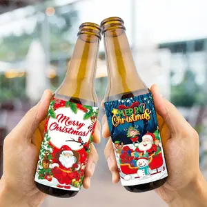 Giáng sinh chai rượu vang trang trí dán Santa Snowman chai dán năm mới