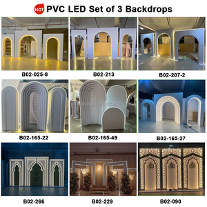 Panneau LED PVC à fond blanc lisse, directement de l'usine, pour la décoration de scène de mariage, fournitures pour événements - Product Image 6