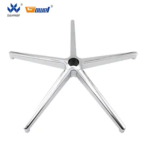 Furniture office gaming chair parts 5 star chrome metal base parts for chair swivel