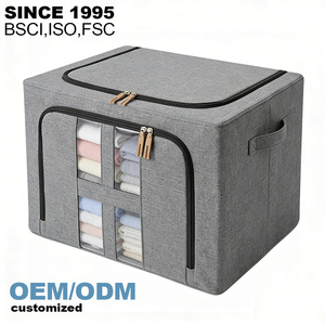 Sac de rangement pliable grande capacité <span class=keywords><strong>pour</strong></span> vêtements avec fermeture éclair, organisateur de garde-robe pliable <span class=keywords><strong>pour</strong></span> placard domestique - Product Image 1