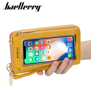 กระเป๋าใส่โทรศัพท์หน้าจอสัมผัส Baellerry สำหรับ iPhone แบบสะพายข้าง หนัง PU ซิป กระเป๋าใส่เหรียญขนาดเล็ก สีเหลือง - Product Image 5