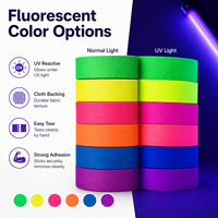 Ruban adhésif fluorescent néon réactif aux UV, 6 pièces, 15 mm x 20 m, pour fête sous lumière noire, décoration et marquage d'événements scéniques