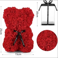 Prix d'usine, ours en peluche rose artificiel fait main en PE de 9,8 pouces/25 cm, cadeau pour la Saint-Valentin, Noël, la remise des diplômes