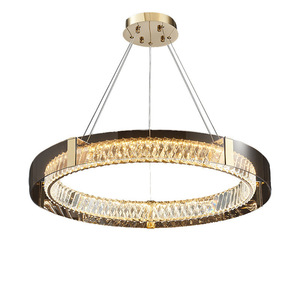 Lustre en cristal de luxe italien, design minimaliste postmoderne pour salon, salle à manger, chambre à coucher haut de gamme, lumière blanc chaud - Product Image 6