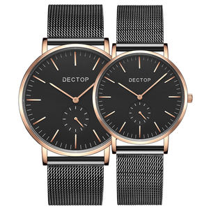 Precio de un par de estilo coreano de la tendencia de los hombres de las mujeres reloj delgada Simple de cuarzo con correa de reloj de pareja - Product Image 6