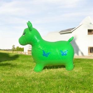PVC gonfiabile cavallo che salta animale giocattolo per bambini spazio di plastica tramoggia cavalcata per gioco divertente con la maniglia - Product Image 1