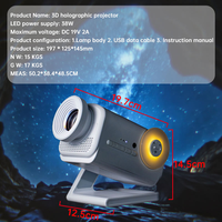 Projecteur d'étoiles 4K, lumière de nuit galactique, pour haut-parleur 3.0, 60 vidéos HD, projection LED de 40 à 200 pouces, alimentation USB, design moderne, plastique