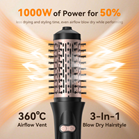 Sèche-Cheveux et Brosse Volumisante Électrique à Air Chaud 3-en-1 Multifonction à Rotation Automatique