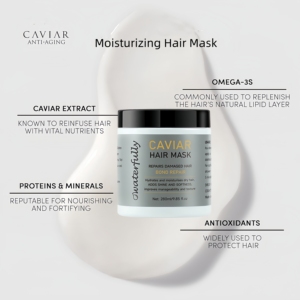 Set <span class=keywords><strong>de</strong></span> Cuidado Capilar <span class=keywords><strong>de</strong></span> Lujo Personalizado, Vegano, Orgánico, con Proteína y Caviar, Mascarilla Capilar, Sérum, Champú y Acondicionador, Marca Privada - Product Image 5