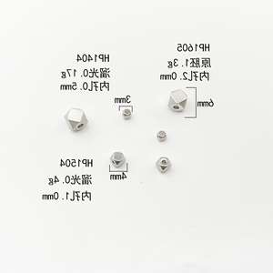 Acier inoxydable en forme de diamant polygonal à travers la perle chaîne faite à la main bracelet lâche collier accessoires bijoux chanfreinés - Product Image 3