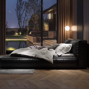 Cadre de lit multifonction King <span class=keywords><strong>Queen</strong></span> <span class=keywords><strong>Size</strong></span> Lit double flottant en bois massif Lit rembourré doux Meubles de chambre à coucher modernes Smart - Product Image 6
