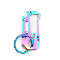 Mini porte-clés multi-outil portable en acier inoxydable avec couteau pliant pour le camping pour les amateurs de plein air