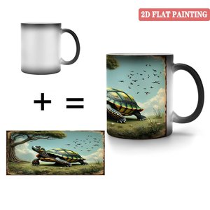 <b>Magic</b> Mug Frosted Black 11oz Ceramic Heat Activated Color Changing <b>Cup</b> Novelty Gift - Product Image 4